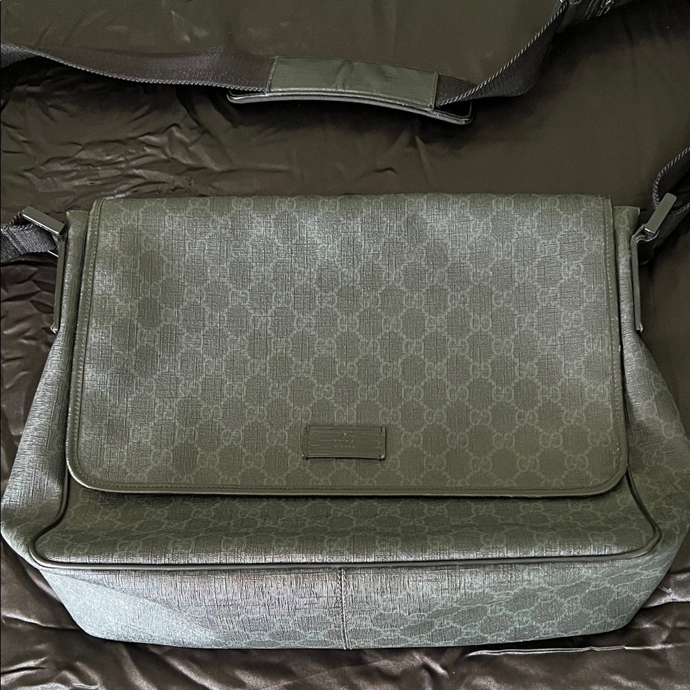 Gucci Dark Gray Monogram Messenger Bag